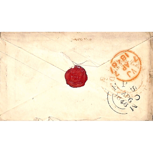 355 - Banstead. 1840-46 Entire letters (3), an entire and cover comprising 1840 letter prepaid 1d in cash ... 