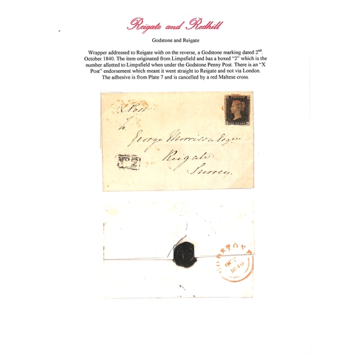 360 - Limpsfield. 1840-41 Entire letters to Reigate endorsed 