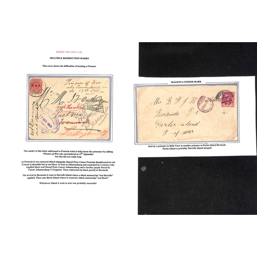 550 - P.O.W Mail - Bermuda. 1901-02 Covers from South Africa to P.O.Ws in Bermuda, two from prisoners in B... 