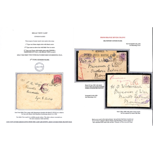 550 - P.O.W Mail - Bermuda. 1901-02 Covers from South Africa to P.O.Ws in Bermuda, two from prisoners in B... 