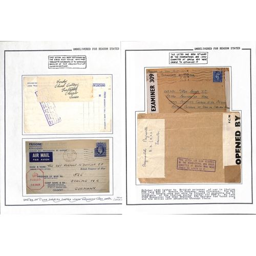 654 - P.O.W Mail. 1943-45 Covers and cards from G.B to P.O.Ws or Internees in Germany (2), Italy (2), Fran... 