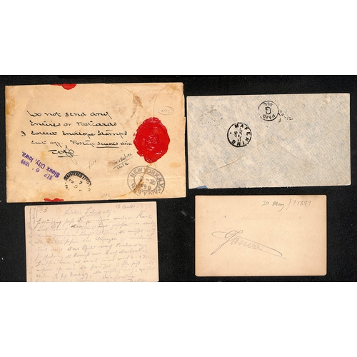 719 - Mochudi. 1897-99 Covers (2) and 1d postcards (2), comprising 1897 cover to USA bearing Bechuanaland ... 