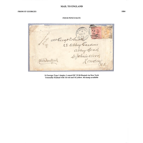 748 - 1882-84 Covers bearing the perf 14x12½ 3d, comprising single frankings on cover and an entire (... 