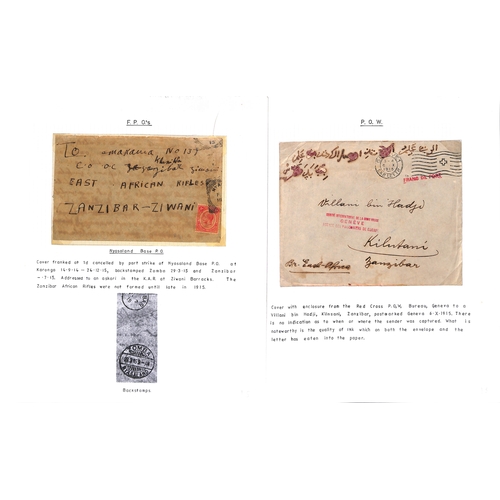 1952 - World War One. 1915 Stampless cover (with enclosed letter in native script) handstamped 