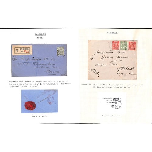 1944 - 1905-08 Covers (2) and a picture postcard bearing 1904 issue stamps, including 1907 (Aug 10) registe... 