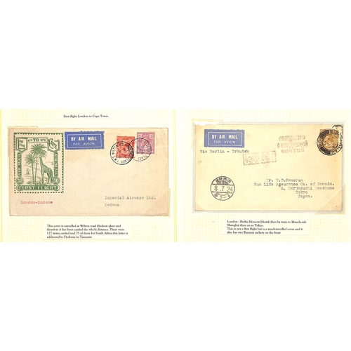 132 - 1923-51 First flight covers in an album including 1931 London to Juba signed by the pilot, 1932 firs... 