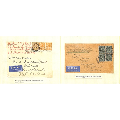 132 - 1923-51 First flight covers in an album including 1931 London to Juba signed by the pilot, 1932 firs... 