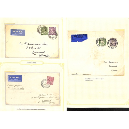 132 - 1923-51 First flight covers in an album including 1931 London to Juba signed by the pilot, 1932 firs... 