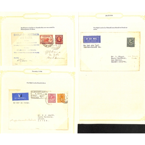 132 - 1923-51 First flight covers in an album including 1931 London to Juba signed by the pilot, 1932 firs... 