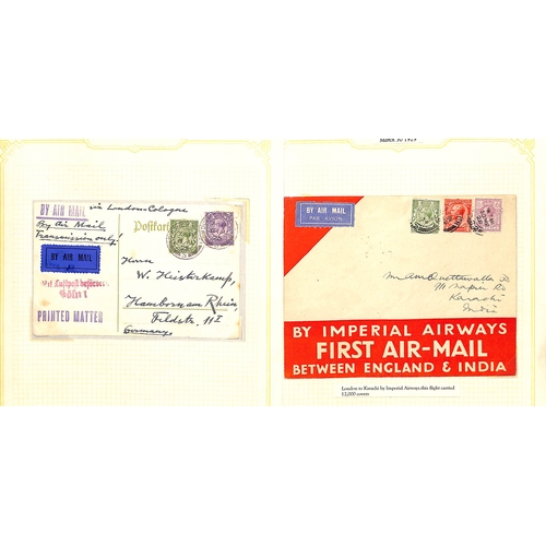 132 - 1923-51 First flight covers in an album including 1931 London to Juba signed by the pilot, 1932 firs... 