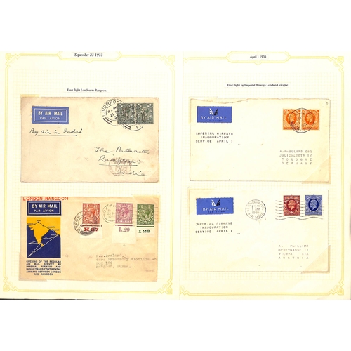 132 - 1923-51 First flight covers in an album including 1931 London to Juba signed by the pilot, 1932 firs... 