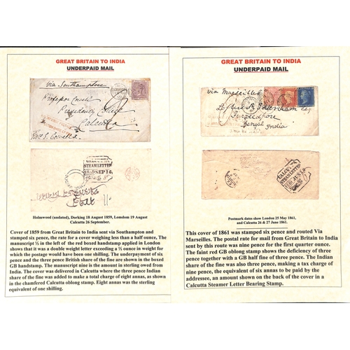 999 - 1859-61 Double rate covers charged the deficiency + 6d, with red boxed 