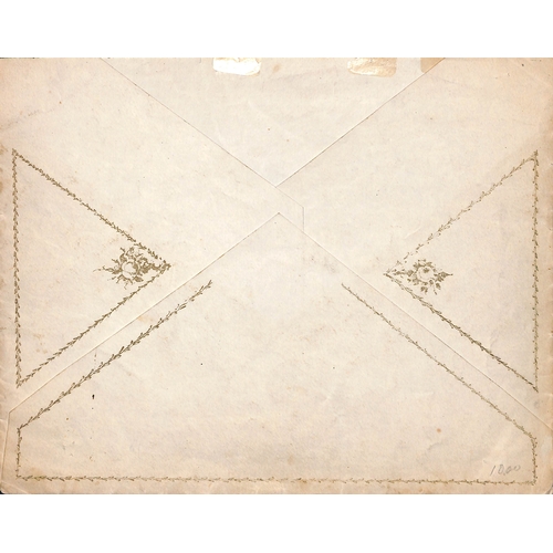 411 - USA. c.1840-60 Printed valentine envelopes (5) all printed in gold with decorative designs, four inc... 