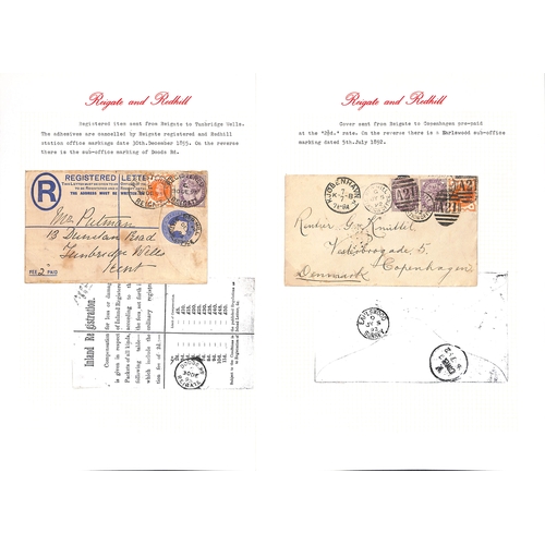 330 - Town Sub-Offices. 1847-1958 Entire letters, covers and cards (15) and Parcel Post labels (4) includi... 