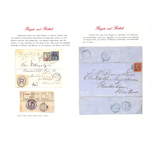 330 - Town Sub-Offices. 1847-1958 Entire letters, covers and cards (15) and Parcel Post labels (4) includi... 