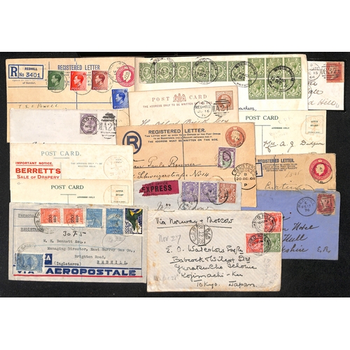 333 - 1845-1971 Covers and cards including undated circles (7, two types), Surface Printed frankings (7), ... 