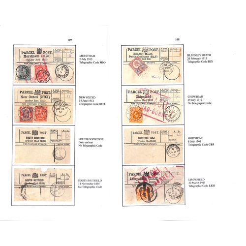 335 - Parcel Post Labels. 1893-1921 Parcel Post labels from Redhill G.P.O (14), town sub-offices (20) or v... 