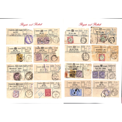 335 - Parcel Post Labels. 1893-1921 Parcel Post labels from Redhill G.P.O (14), town sub-offices (20) or v... 