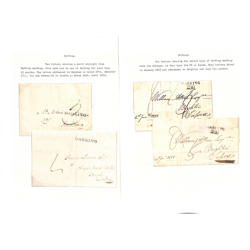 338 - 1748-1840 Entire letters, entires and covers with various Dorking handstamps including straight line... 