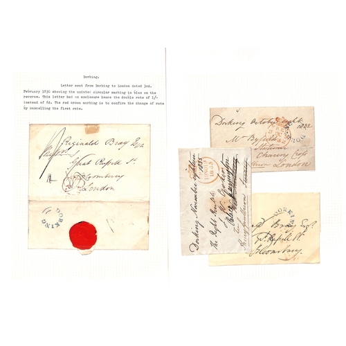 338 - 1748-1840 Entire letters, entires and covers with various Dorking handstamps including straight line... 