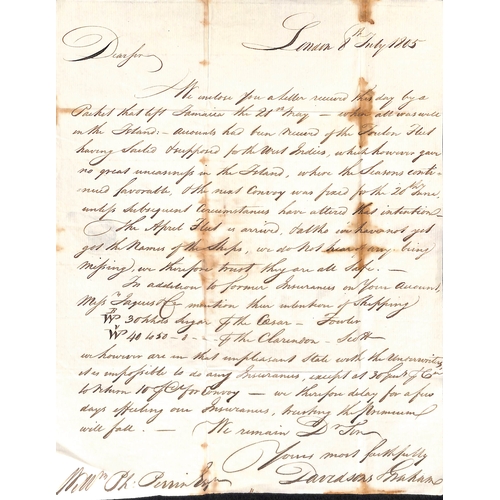 340 - Jamaica. 1795-1808 Entire letters to William Perrin all concerning his estates in Jamaica, one 1806 ... 