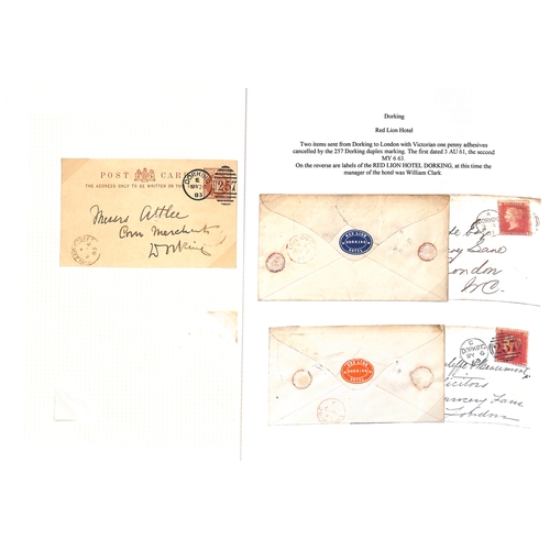 346 - 1842-1965 Covers and cards including 1845 and 1852 skeleton datestamps in blue, Surface Printed fran... 