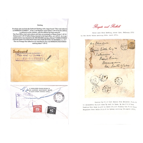 346 - 1842-1965 Covers and cards including 1845 and 1852 skeleton datestamps in blue, Surface Printed fran... 