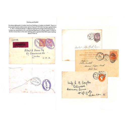 346 - 1842-1965 Covers and cards including 1845 and 1852 skeleton datestamps in blue, Surface Printed fran... 