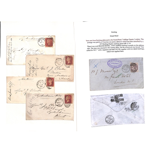 346 - 1842-1965 Covers and cards including 1845 and 1852 skeleton datestamps in blue, Surface Printed fran... 