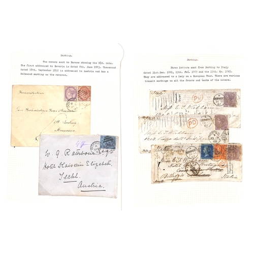 346 - 1842-1965 Covers and cards including 1845 and 1852 skeleton datestamps in blue, Surface Printed fran... 