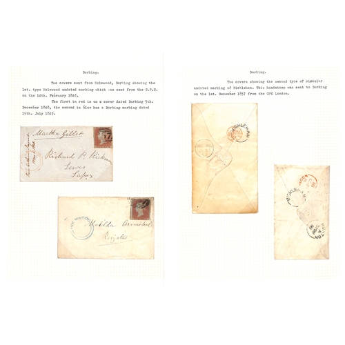 354 - Dorking District. 1827-1973 Entire letters, covers and cards, most from sub-offices of Dorking, incl... 