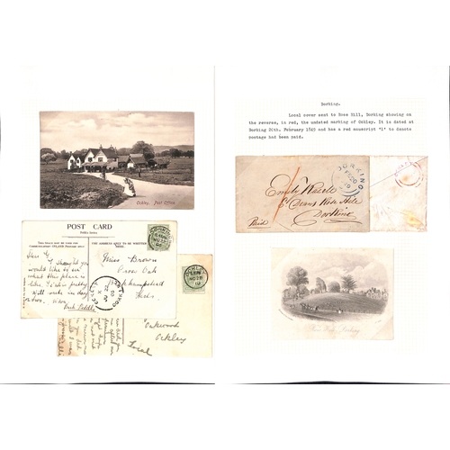 354 - Dorking District. 1827-1973 Entire letters, covers and cards, most from sub-offices of Dorking, incl... 