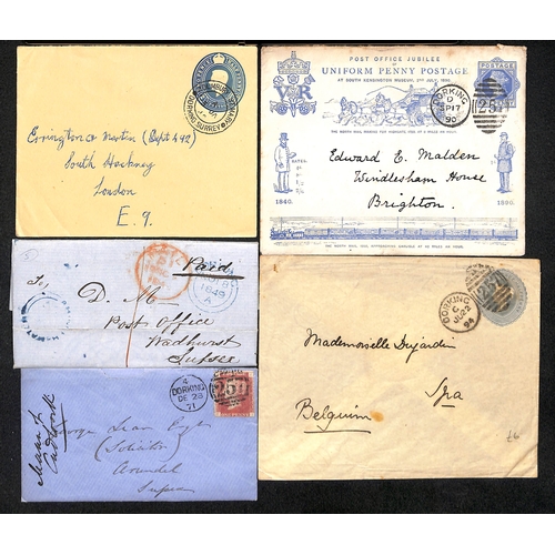 354 - Dorking District. 1827-1973 Entire letters, covers and cards, most from sub-offices of Dorking, incl... 