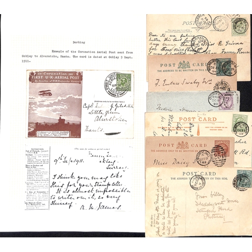 354 - Dorking District. 1827-1973 Entire letters, covers and cards, most from sub-offices of Dorking, incl... 