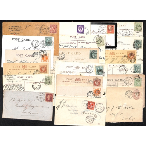 354 - Dorking District. 1827-1973 Entire letters, covers and cards, most from sub-offices of Dorking, incl... 