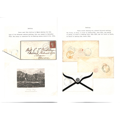 354 - Dorking District. 1827-1973 Entire letters, covers and cards, most from sub-offices of Dorking, incl... 