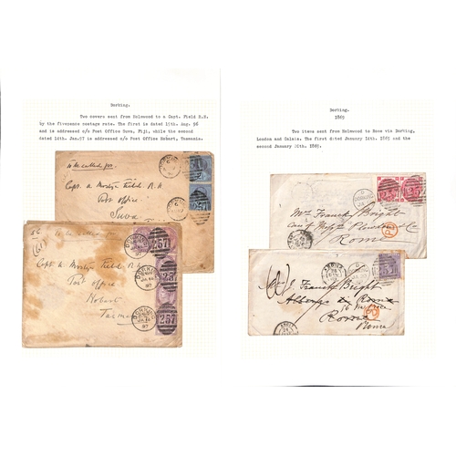 354 - Dorking District. 1827-1973 Entire letters, covers and cards, most from sub-offices of Dorking, incl... 