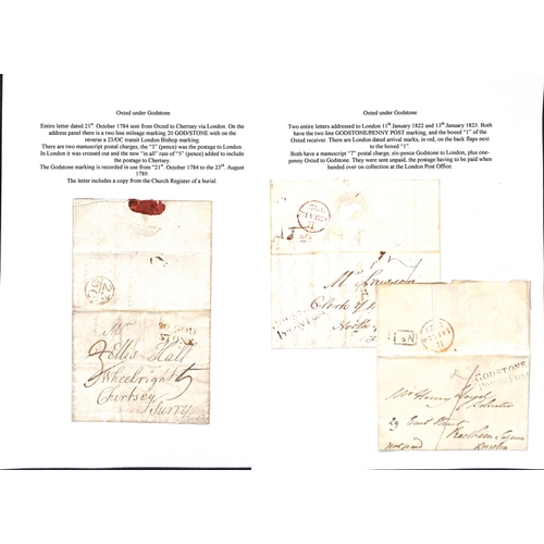 361 - Oxted/Tandridge/Caterham. 1784-1913 Entire letters, entires, covers and cards including 1784 letter ... 