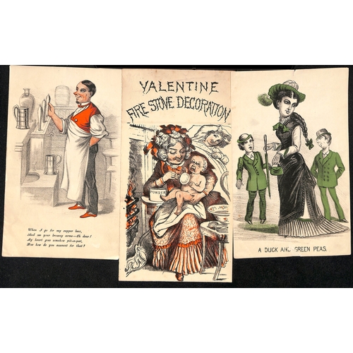 435 - c.1845-85 Comic or rude valentine lettersheets, various caricatures, one by S. Marks & Sons of Londo... 