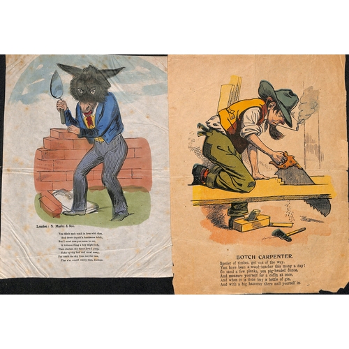 435 - c.1845-85 Comic or rude valentine lettersheets, various caricatures, one by S. Marks & Sons of Londo... 