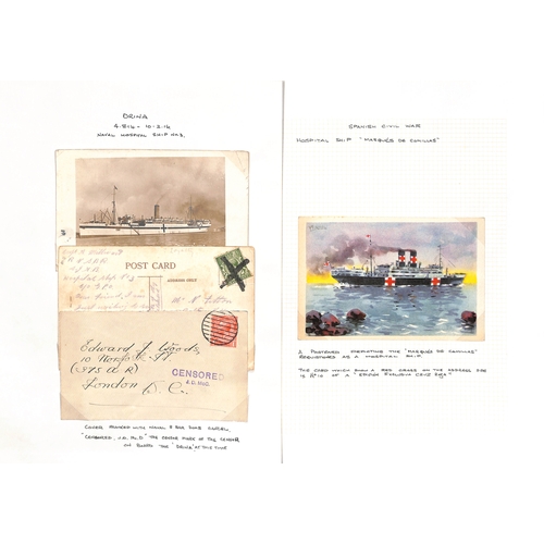 598 - 1915-18 Covers and cards from various ships including stampless cards from the 