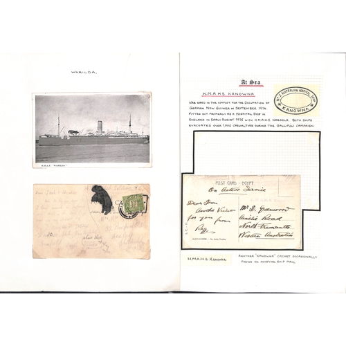 599 - Australia. 1915-18 Stampless covers and cards, from the 