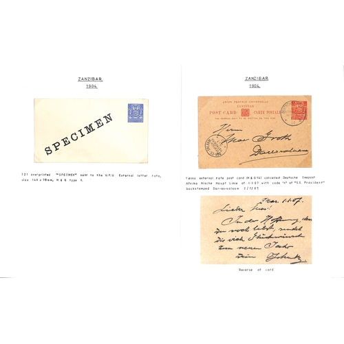 1959 - Postal Stationary. 1895-1913 Specimen, unused and used stationery including India stationery overpri... 