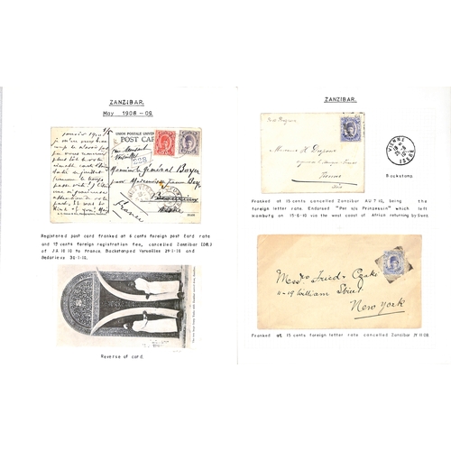 1947 - 1908-14 Covers (9) and picture postcards (2) bearing 1908-09 issue stamps, including registered cove... 