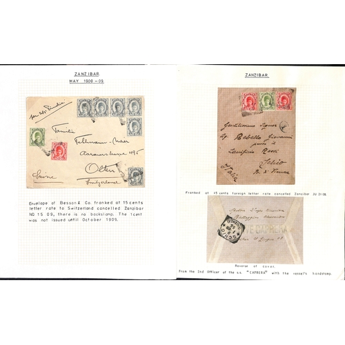 1947 - 1908-14 Covers (9) and picture postcards (2) bearing 1908-09 issue stamps, including registered cove... 