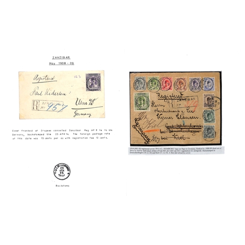 1947 - 1908-14 Covers (9) and picture postcards (2) bearing 1908-09 issue stamps, including registered cove... 