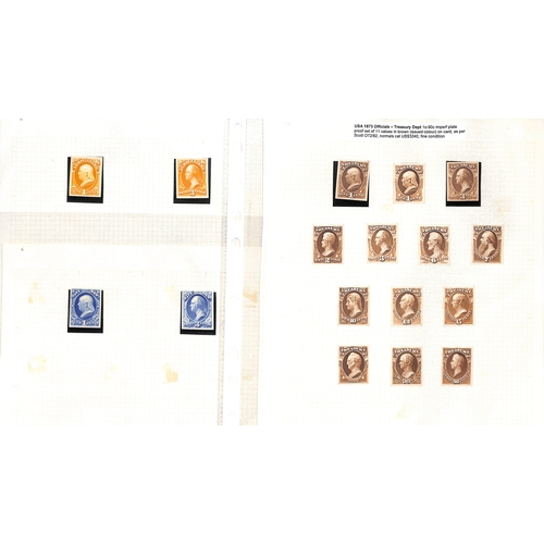 1904 - Officials/Newspaper Stamps. 1873-88 Plate Proofs, virtually all on card, comprising various official... 