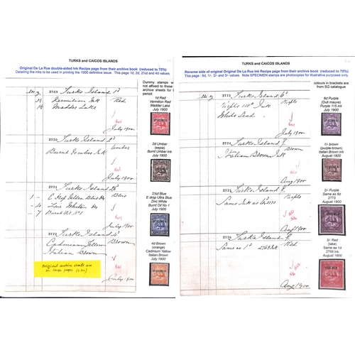 1864 - 1900 Double sided page from the De La Rue ink recipe book, the two sides with the recipes for the ei... 