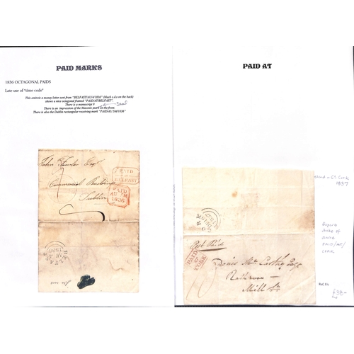 401 - Paid Handstamps. 1826-38 Entire letters or entires handstamped 