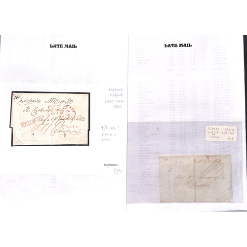 402 - Late Mail. 1828-39 Entire letters or entires handstamped 